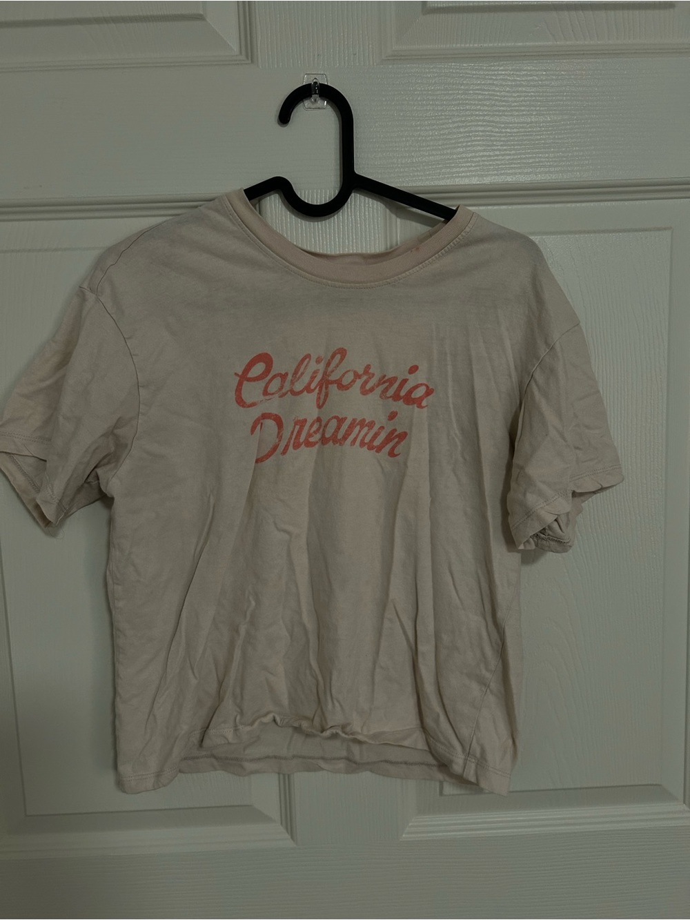 Forever 21 Cream Short-Sleeve Tee with Pink 'California Dreamin' Print